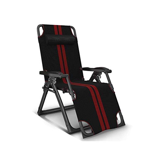 Meubles de jardin pliants et inclinables avec assise imperméable rouge - 2