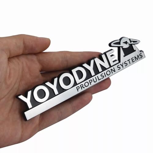Image of Pair Set Yoyodyne Propulsion Systems Emblem 3D Badge Buckaroo Banzai Replacement for for Universal Vehicle,Truck,RV,SUV,Door Decoration (Silver Black)