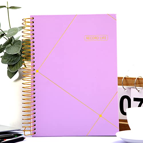 Yoment Spiral Bullet Dotted Journal Large Hardcover Spiral Notebook 8"X10" Dot Grid Notebook 300 Pages Thick Dotted Paper Wire Bound Spiral Notebooks For Office Business School,Pink Purple #TOP6