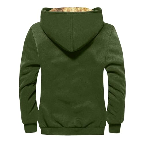 Men Zipper Hoodie Coat Thick Warm Winter Heavyweight Fleece Lined Jackets Sherpa Hooded Sweatshirt M-7XL2