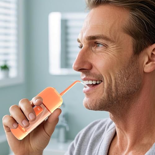 Tragbarer Wasserflosser | Multifunktionale Munddusche mit elektrischem Draht, wasserdicht, für Zähne und Zahnfleischreinigung, 90 ml, wiederaufladbarer Wasserdraht für Zähne und Wasserflosser – Bild 4