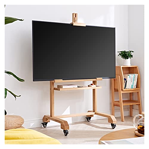 Carrito Rodante de Madera para TV de Piso con Ruedas Bloqueables miniatura 1