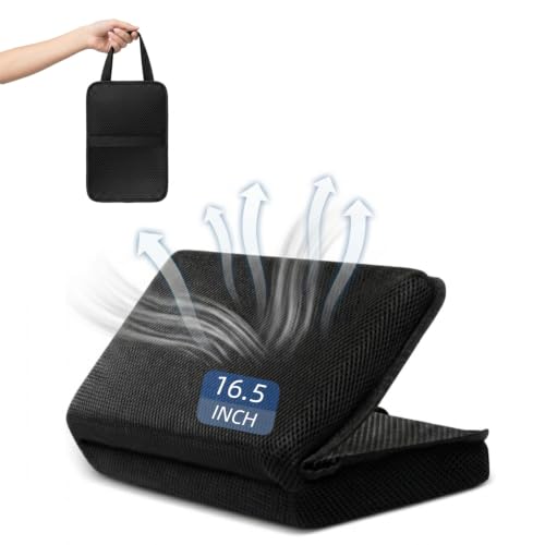 OIJ Airplane Seat Cushion Portable Travel Cushion for Comfort Foldable Stadium Pad with Breathable Fabric Seat Pad Perfect for Long Flights, Office, Camping, Bleacher (Size – 16.5'') by OIJ - Used condition - CA$21.07