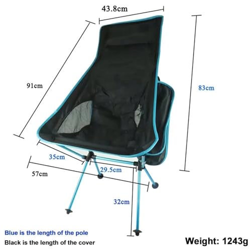Chaise de camping pliable et portable rouge outdoor