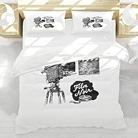 BEDNRY Juego de Ropa de Cama,Cine Antiguo Cine Cámara Estilo