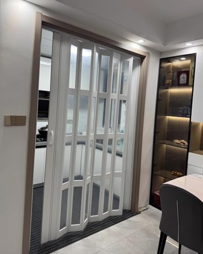 Porte a fisarmonica in PVC – Porta scorrevole pieghevole di dimensioni personalizzate per bagni, cucine, piccole stanze e armadi, cancello a scomparsa