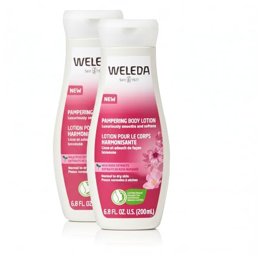 Weleda Pampering Wild Rose Body Lotion, Plant Rich Moisturizer with Wild Rose Oil, Jojoba Oil and Shea Butter, 6.8 Fl Oz (Pack of 2)