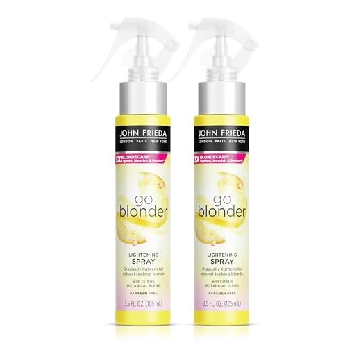 John Frieda Go Blonder Lightening Spray, Gradually Lightens Blonde Color, For Natural or Color-Treated Hair, Formulated with a Citrus Bontanical Blend, Paraben Free, 3.5 Oz, Pack of 2