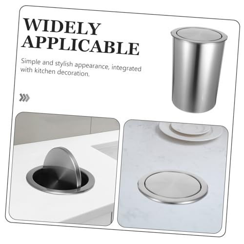 Set Trash Can de Acero Inoxidable con Tapa para Cocina miniatura 3