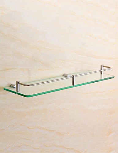 Baldas de baño Estante de cristal del acero inoxidable Cuarto de baño del hardware Cuarto de baño de una sola capa de maquillaje Plataforma de rack Garantizar la calidad (Tamaño : 40cm) Cover