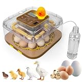 Gen IV - 12 Egg Fully Automatic Incubator, 2026 Upgraded Design, Intelligent Sensor-Based Humidity & Temp Control, Custom Hatch Days, Adjustable Auto Turning with Auto-Stop, 360° View, Alarm, Candler