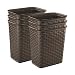 Sterilite 10346P06 3.4 Gallon/13 Liter Weave Wastebasket, Espresso, 6-Pack