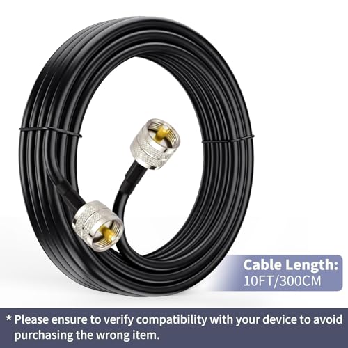 Superbat UHF PL259 ALSR240 CB Radio Cable 3m 50ohm Male to Male Coax Antenna Patch Lead Wire for Two-way/Ham Radio - Image 2