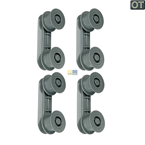 ORIGINAL Electrolux AEG 50299970009 5029997000 Korbrolle Rolle Rad Geschirrkorb Korbrollenhalter für Oberkorb kpl. 4 Stück Spülmaschine Geschirrspüler
