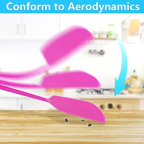 Fly Swatters,5 Pack Plastic Heavy Duty Multipack Matamoscas, Long Handle Fly Swat Shatter Bulk, Large Bug Swatter That Work for Indoor and Outdoor By LifHap