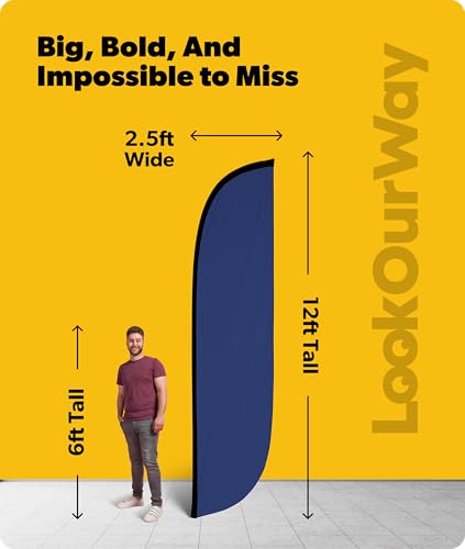 Lookourway Feather Flag, 12-Feet, Blue - 3