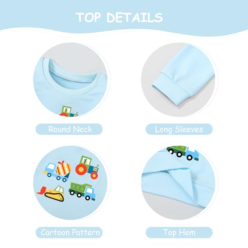 SOLOYEE Toddler Baby Boy Clothes 2T 3T Fall Winter Outfit Long Sleeve Sweatshirt Pullover Tops + Sweatpants 2 Piece Sweatsuit Set