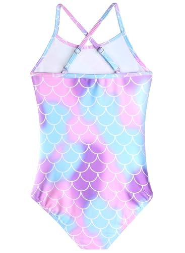 Image of Girls Swimsuit One Piece Bathing Suit with Adjustable Straps Cute Little Kids Swimming Suits Beach Swimwear 4T-12