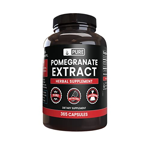 PURE ORIGINAL INGREDIENTS Pomegranate Extract (365 Capsules) No Magnesium Or Rice Fillers, Always Pure, Lab Verified