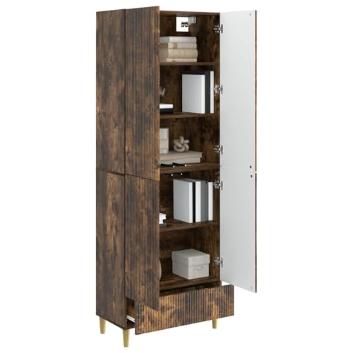 Armario auxiliar de madera de roble ahumado de diseño sofisticado 4