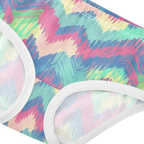 Chevron Pastel Colors Pink Girl Panties Cute Girls Underwear Toddler Cotton Print Briefs Underpants 2t4