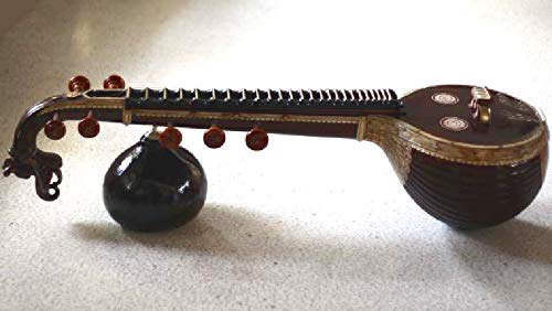 Ultra-Special Quality Full Jackwood Carnatic Saraswati Veena W Electric Pick Up. Beautiful Dark Finish. W Training Dvd #TOP3