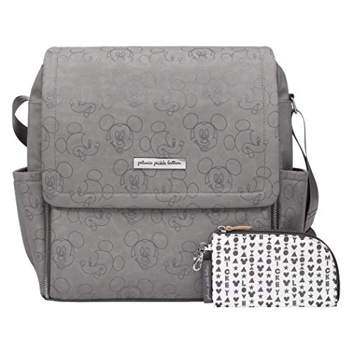 Image of Petunia Pickle Bottom Boxy Backpack | Diaper Bag | Diaper Bag Backpack for Parents | Top-Selling Stylish Baby Bag | Sophisticated and Spacious Backpack for On The Go Moms | Disney Love Mickey Mouse