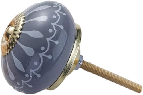 Tnbccxn Gold Cabinet Handles, Cabinet Handles,Round Ceramic Furniture Knob(Gold)