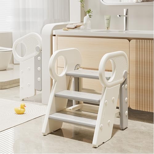 مقعد قابل للطي للاطفال في المطبخ وحوض الحمام، سلم قابل للتعد...