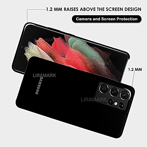 Image of LIRAMARK Liquid Silicone Soft Back Cover Case for Samsung Galaxy S21 Ultra (Black)