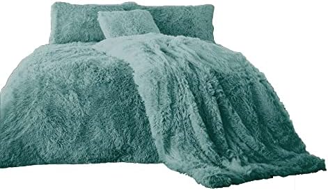 EXQUIZIT HOME Teddy Cuddles Fleece Duvet Quilt Cover Bedding Set With Matching Pillowcase Warm and Cosy Hug & Snug Blush Bedding Set Double 200cm x 200cm Approximately.