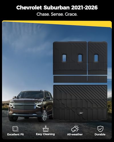 Image of 3W Cargo Liner & Backrest Mat for Chevrolet Chevy Suburba 2021-2026