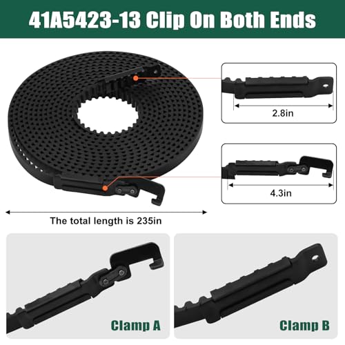 41A5434-13 Belt Drive Garage Door Openers,41A5434-13A Garage Door Belt 255"for 8ft Garage Doors Compatible with Chamberlain Sentex Whisper Belt Models 3280, 2280, 2280R