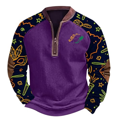 generisch Jersey para hombre Carnaval 3D impreso media cremallera militar gimnasio vintage manga larga sudadera hombre sudadera campo ejército alemán talla grande moda ropa, C1, XL