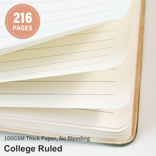 Image of Lined Journal Notebook for Work College Ruled Note Book 5.79 inchx8.27 inch A5 PU Leather Daily Journaling 216 Pages for Women Men Writing Home School Supplies Business (Pink)