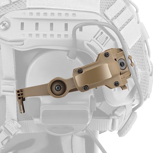 Free-Angle Tactical Headset Rail Mount Compatible with Peltor Comtac Headset Adapter On Team Wendy EXFIL/Flux M-Lok/Ops-Core Fast Arc Rail Adapter Airsoft Helmet Accessory for Comtac   (Tan)