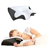 Sleep Apnea Pillow, Airway Pro Cervical Pillow for Neck Pain Relief, Orthopedic Memory Foam Neck Support Pillow for Side, Back & Stomach Sleepers, Anti-Snore Ergonomic Contour Pillow (Black)