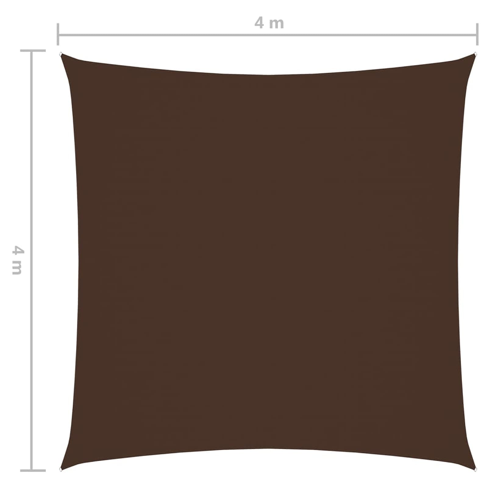 Vela Parasole in Tela Oxford Quadrata 4x4 m Marrone,Tenda a Vela Impermeabile Rettangolare Vela Ombreggiante Parasole Protezione Raggi U V per Esterno Giardino terrazza