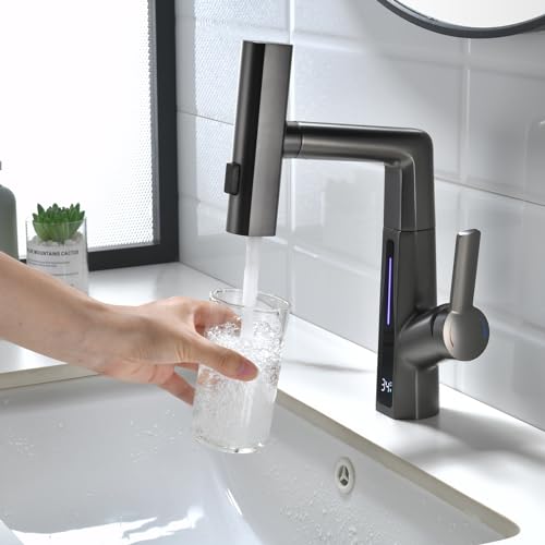 Robinet cascade pour salle de bain moderne or brossé qui transforme votre routine matinale