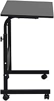 Vista 7 de Mesa auxiliar móvil, carrito de escritorio para laptop, mesa ajustable sobre la cama con ruedas, soporte de computadora para cama, sofá, sala