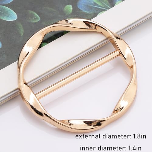Image of Scarf Ring Clip for Women 4PCS T-Shirt Clips Metal Round T-Shirt Tie Ring Rhinestone Pearl Tshirt Clips Buckle Clothing Ring Wrap Holder