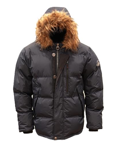 Image of Golden Peak Men's Puffer Jacket Waterproof Winter Coat with Snorkel Hood Faux Fur Trim Sizes S-6XL