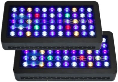 OceanRevive 2pcs Dimmable 120W LED Aquarium Light for Coral Reef Rock Fish Seaweed-553w, Full Spectrum, 90 Degree Optical Lens