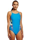 Speedo Jungen Badehose Knielang Flipturns Reversible Mesh der Frau Days of Our Dots Badeanzug Extreme Back, Mädchen, türkis