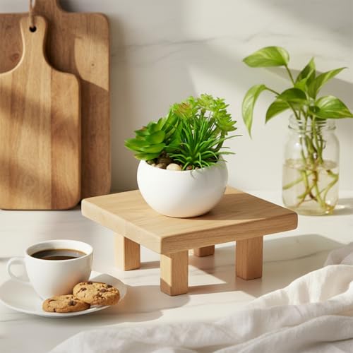 Image of KARP Artificial Potted Plants, 12Cm Height Mini Faux Succulent Flowers with White PVC Pots Home Decor, Artificial Ornamental Plant for Living Room, Office Desk & Bathroom, Decorative