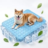 ペット ひんやりマット 犬 猫 用シーツ【接触冷感×3Dメッシュ構造でムレにくい】ATOKA 夏用 クールマット 冷感 シーツ 冷感敷きパッド 暑さ対策 360°通気 丸ごと洗える 繰り返し利用可能 厚手設計 折りたたみ 持ち運び 多用途 小中大型犬対応 (ブルー, 70ｘ55cm,2枚)
