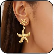 Starfish Seashell Drop Stud Earrings Summer Beach Tropical Dangle Earrings for Women Ocean Accessories Jewelry Gifts for 2026 Vacation