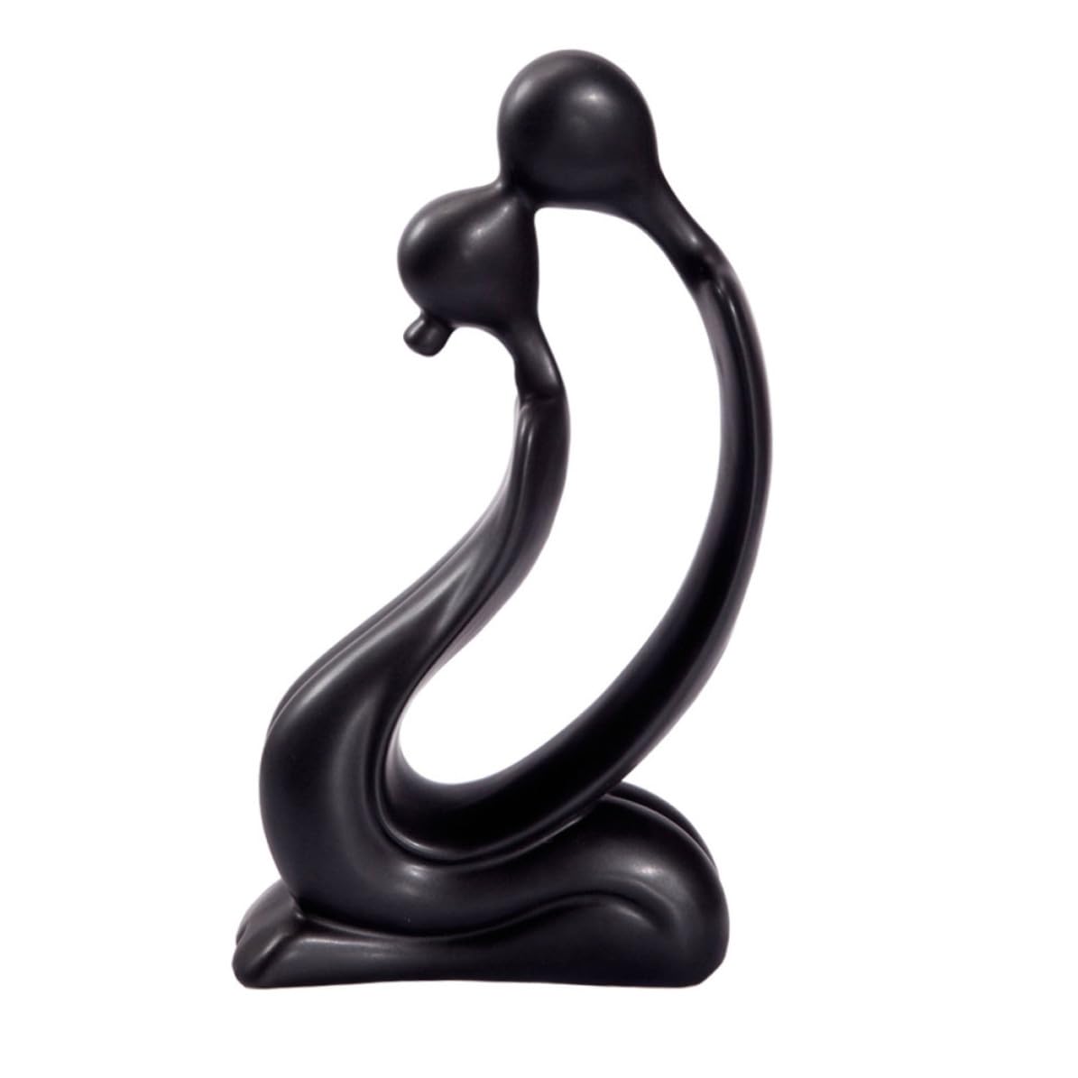 Figurine céramique de couple amoureux noir pour une déco maison moderne