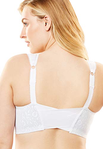 Playtex Women's Plus Size 18 Hour Front-Close Wireless Bra With Flex Back 4695-44 Dd, White #TOP1