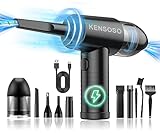 Compressed Air Duster and Vacuum 2-in-1, Reusable Keyboard Cleaner, Good Replace Compressed Air Can, Electric Air Duster 100000RPM -Cordless Air Duster for Computers 9000 mAh (Black)